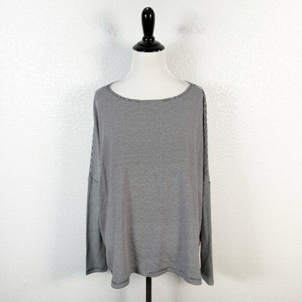 HATCH Womens Maternity The Long Sleeve Tee Black Striped‎ Dolman Top Size 0 / XS